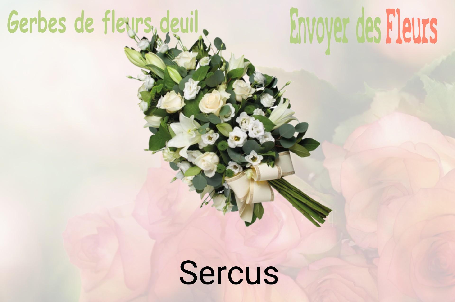 Gerbe de fleurs de deuil livrée à Sercus